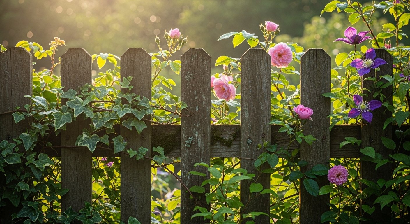 20 Cool Garden Fence with Plants for Natural Screens